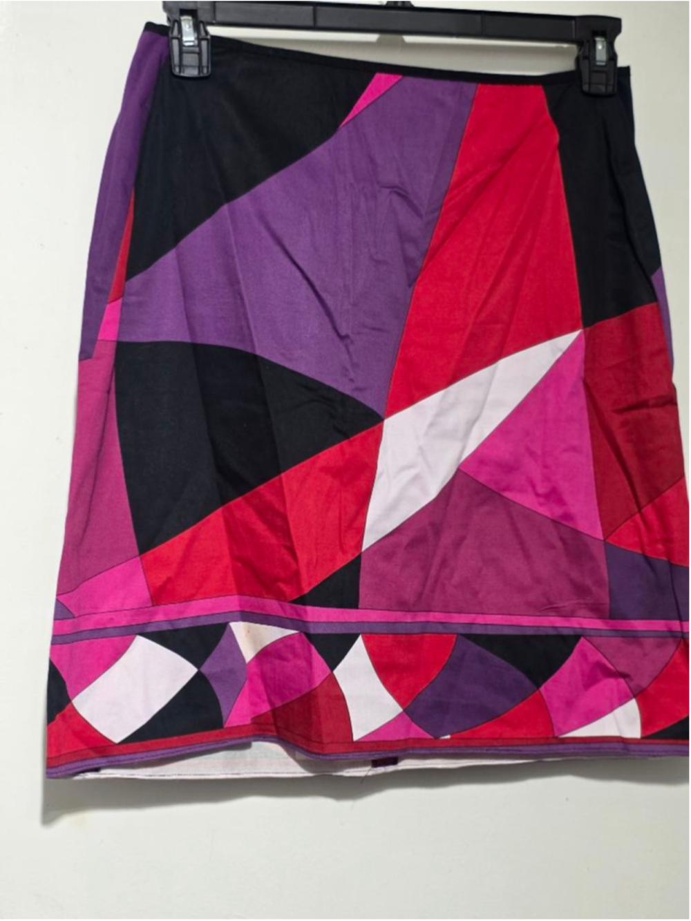 Women's Tahari Geometric Print Skirt in Purple and Red